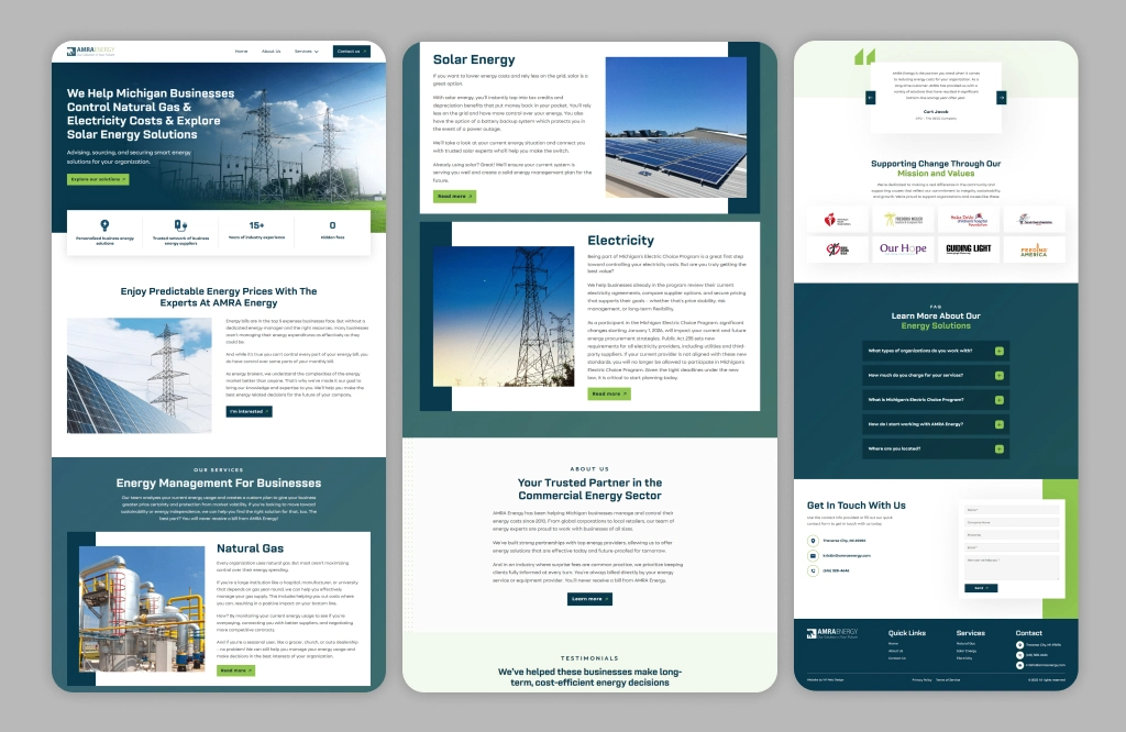 Amra energy client website