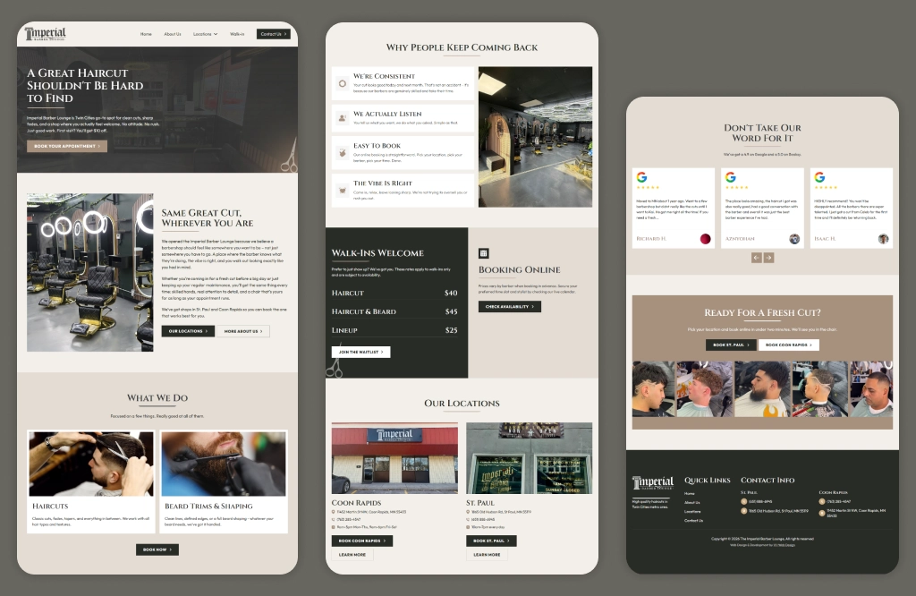 Imperial barber lounge home page